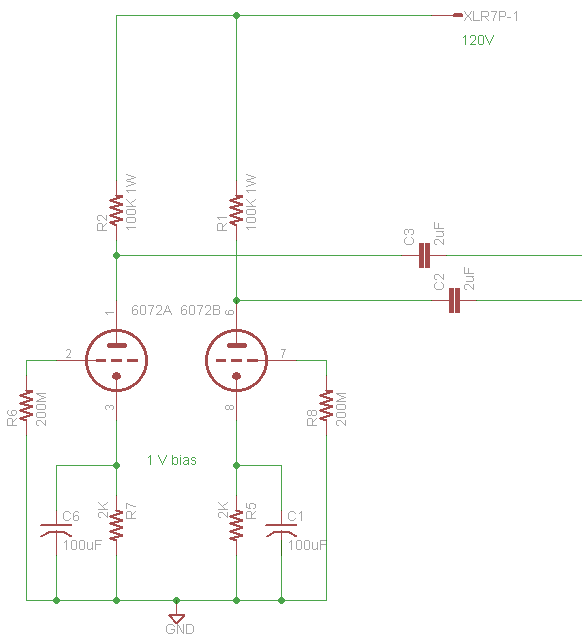 schematic showing stock circuit has no decouplers